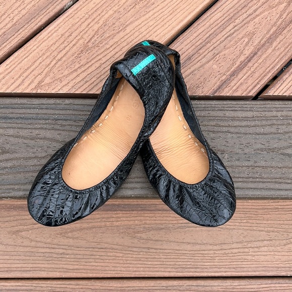 Tieks Shoes - Tieks By Gavrieli Obsidian Black Patent Round Toe Slip On Ballet Flats Size 10
